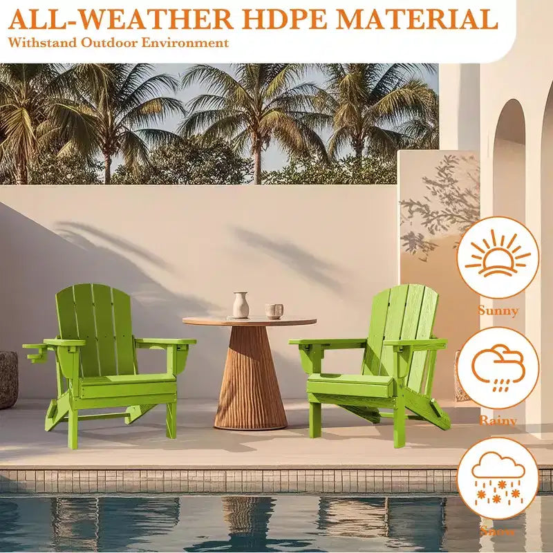 Sedia Adirondack Hyleory Regolabile in HDPE con Schienale Ergonomico