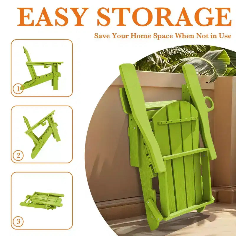 Sedia Adirondack Hyleory Regolabile in HDPE con Schienale Ergonomico