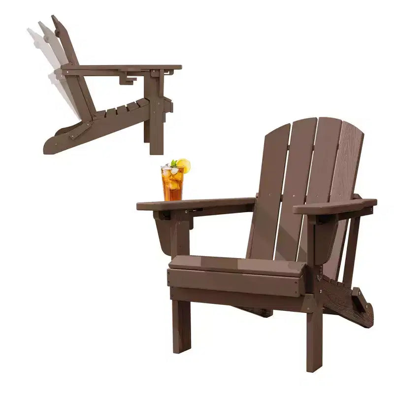 Chaise Adirondack réglable Hyleory en PEHD avec dossier ergonomique