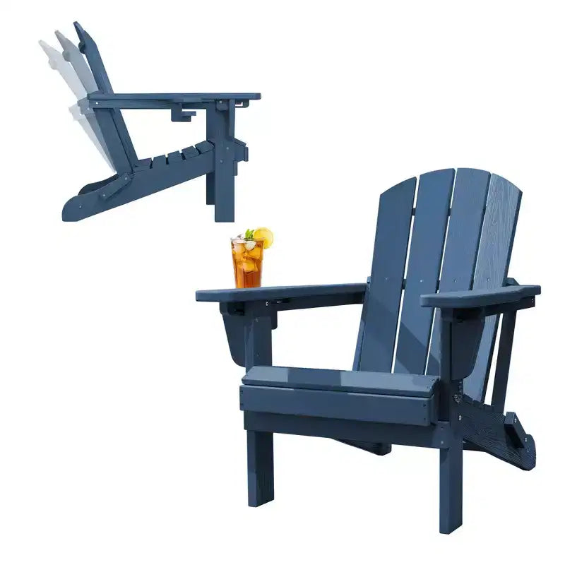 Chaise Adirondack réglable Hyleory en PEHD avec dossier ergonomique