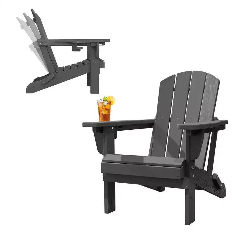 Chaise Adirondack réglable Hyleory en PEHD avec dossier ergonomique