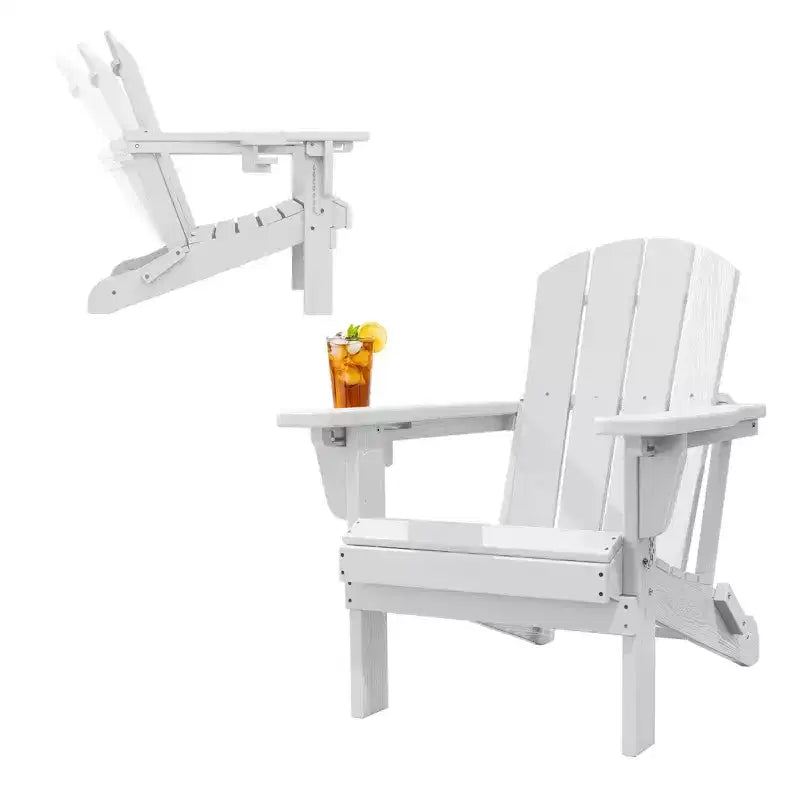 Chaise Adirondack réglable Hyleory en PEHD avec dossier ergonomique