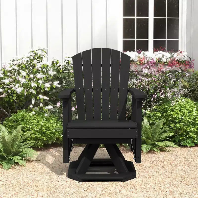 Sedia a dondolo girevole HYLEORY Adirondack, sedia a dondolo in resina HDPE