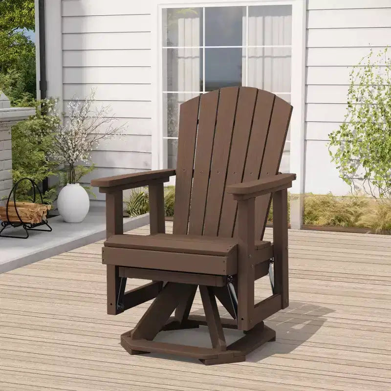 Sedia a dondolo girevole HYLEORY Adirondack, sedia a dondolo in resina HDPE