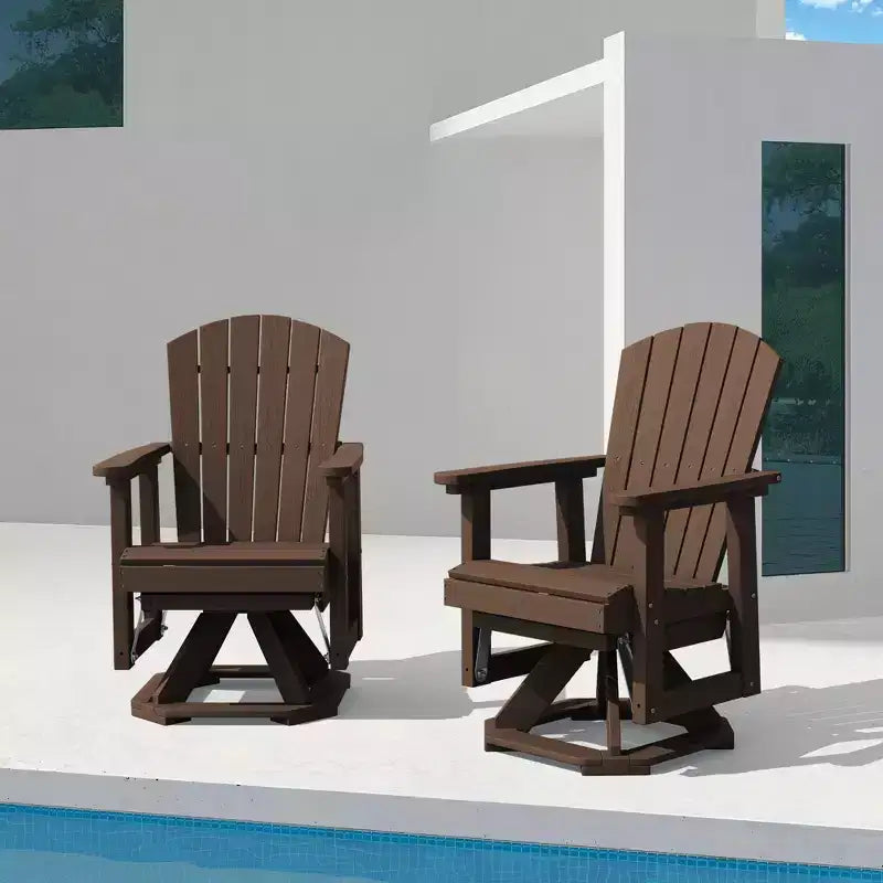 Sedia a dondolo girevole HYLEORY Adirondack, sedia a dondolo in resina HDPE