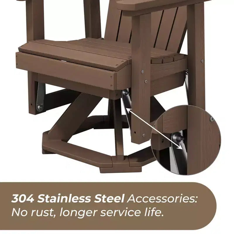 Sedia a dondolo girevole HYLEORY Adirondack, sedia a dondolo in resina HDPE