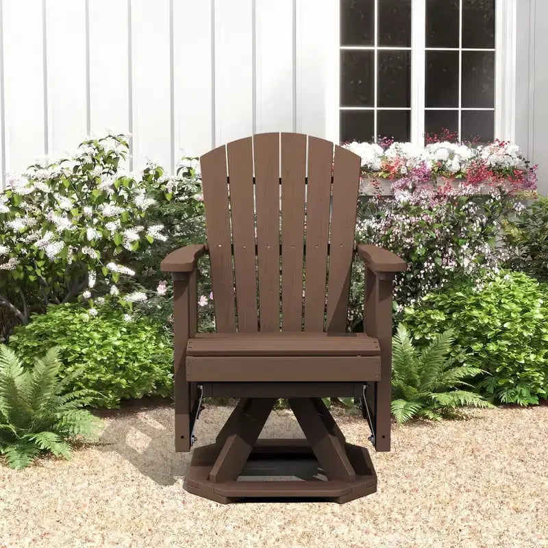 Sedia a dondolo girevole HYLEORY Adirondack, sedia a dondolo in resina HDPE