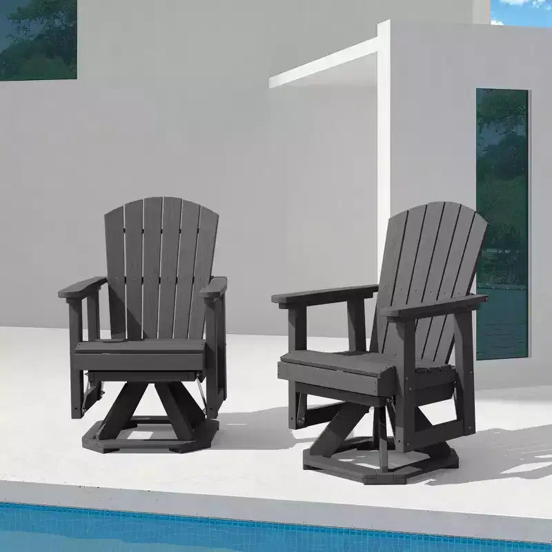 Sedia a dondolo girevole HYLEORY Adirondack, sedia a dondolo in resina HDPE