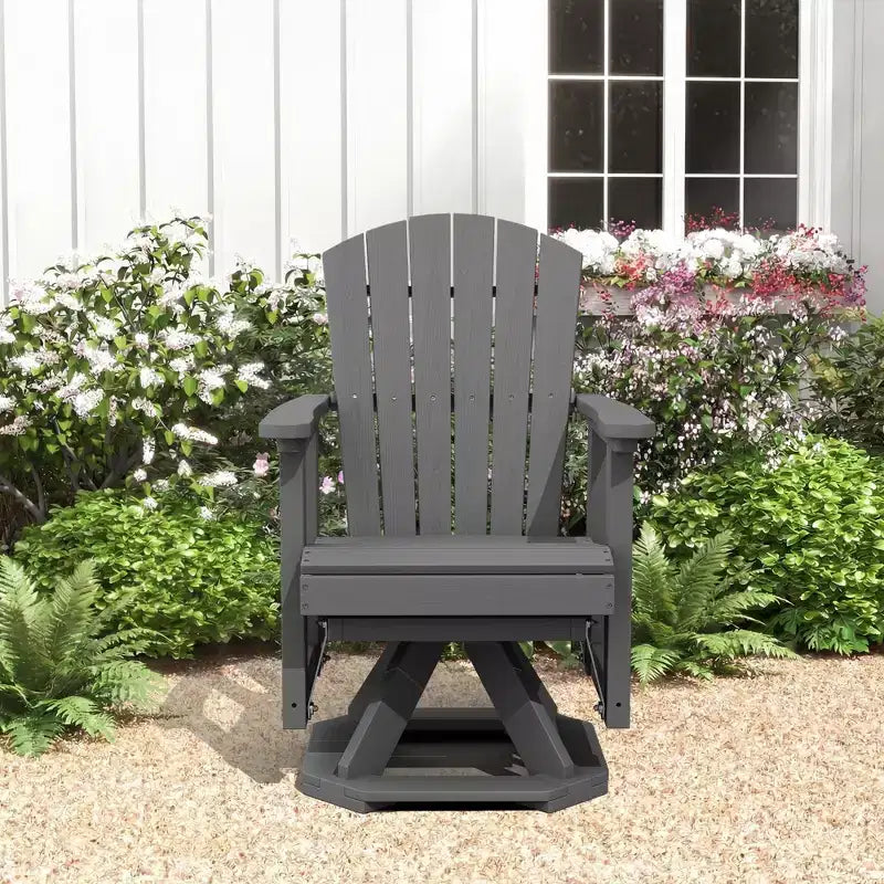 Sedia a dondolo girevole HYLEORY Adirondack, sedia a dondolo in resina HDPE