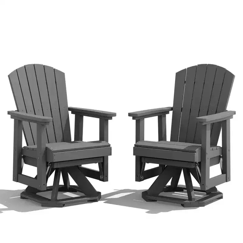 Sedia a dondolo girevole HYLEORY Adirondack, sedia a dondolo in resina HDPE