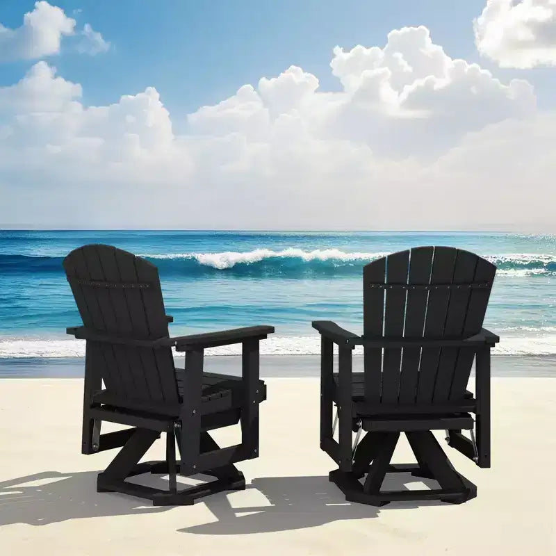 Sedia a dondolo girevole HYLEORY Adirondack, sedia a dondolo in resina HDPE
