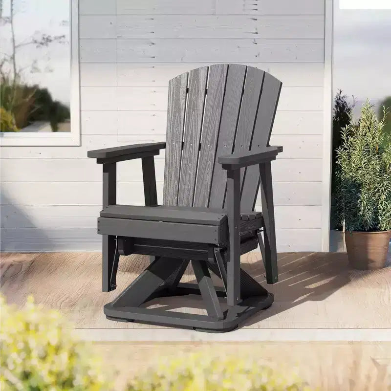 Sedia a dondolo girevole HYLEORY Adirondack, sedia a dondolo in resina HDPE