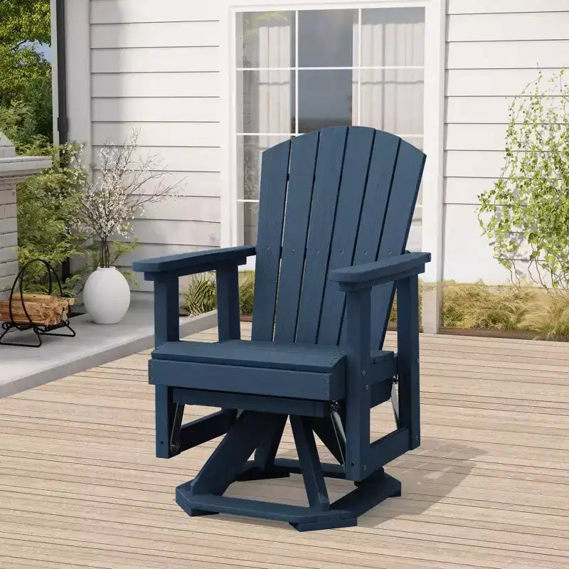 Sedia a dondolo girevole HYLEORY Adirondack, sedia a dondolo in resina HDPE