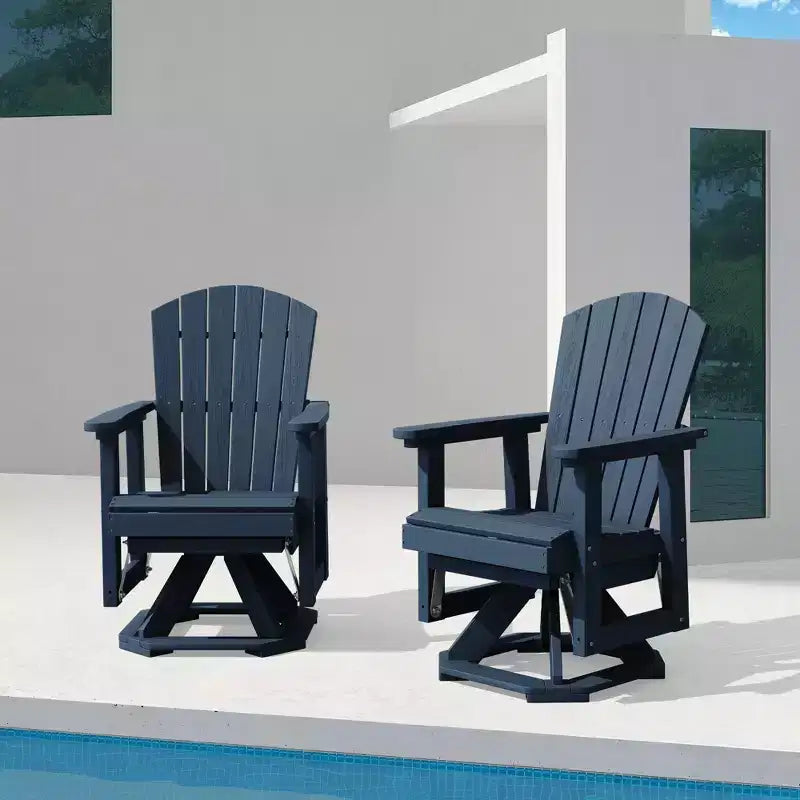 Sedia a dondolo girevole HYLEORY Adirondack, sedia a dondolo in resina HDPE