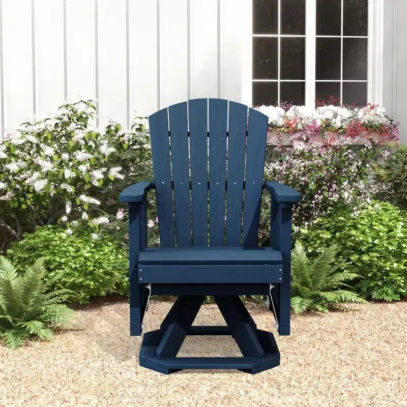 Sedia a dondolo girevole HYLEORY Adirondack, sedia a dondolo in resina HDPE