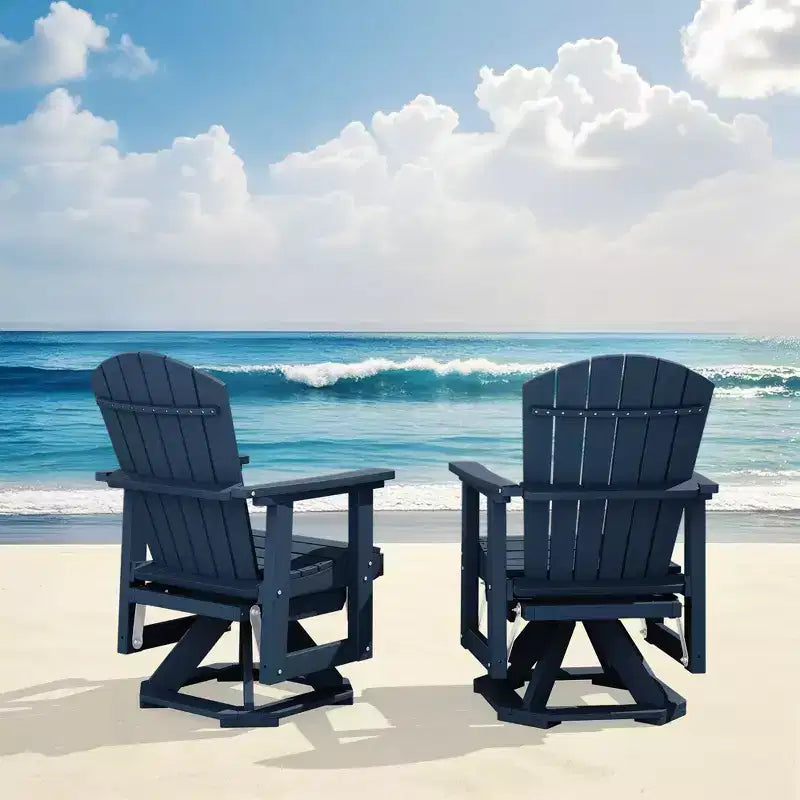 Sedia a dondolo girevole HYLEORY Adirondack, sedia a dondolo in resina HDPE