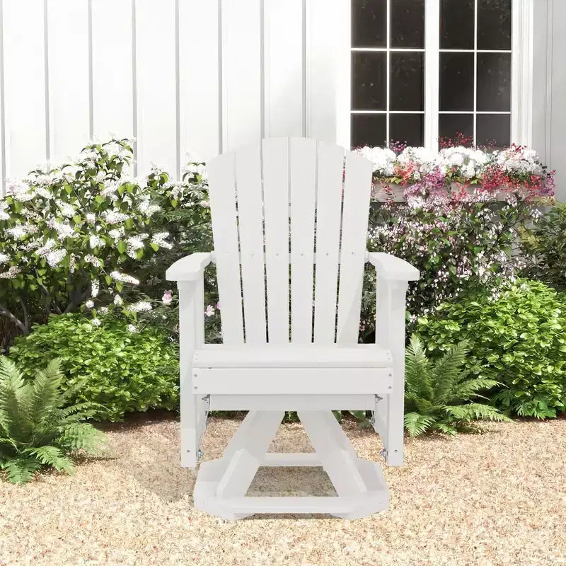 Sedia a dondolo girevole HYLEORY Adirondack, sedia a dondolo in resina HDPE