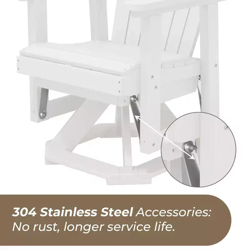 Sedia a dondolo girevole HYLEORY Adirondack, sedia a dondolo in resina HDPE