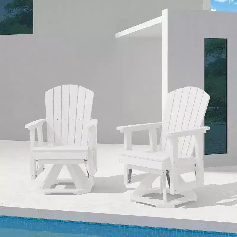 Sedia a dondolo girevole HYLEORY Adirondack, sedia a dondolo in resina HDPE