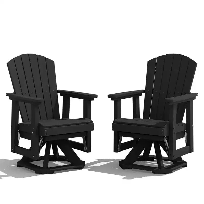 Sedia a dondolo girevole HYLEORY Adirondack, sedia a dondolo in resina HDPE