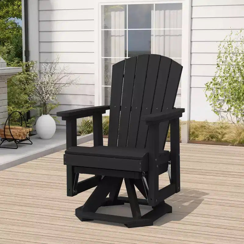 Sedia a dondolo girevole HYLEORY Adirondack, sedia a dondolo in resina HDPE