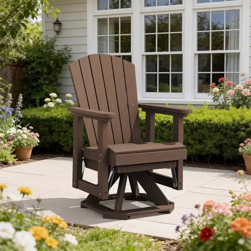 Fauteuil-planeur à bascule pivotant Adirondack HYLEORY, Fauteuil-planeur à bascule en résine HDPE