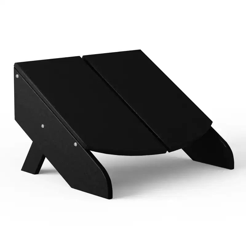WestinTrends Riviera Set da 4 Pezzi per Esterno in HDPE con Sedie Adirondack Moderne, Poggiapiedi Pieghevoli da Patio e Portabicchieri