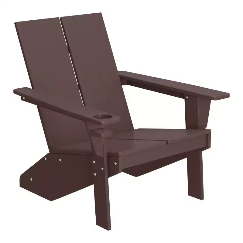 WestinTrends Riviera Set da 4 Pezzi per Esterno in HDPE con Sedie Adirondack Moderne, Poggiapiedi Pieghevoli da Patio e Portabicchieri