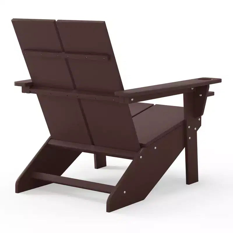WestinTrends Riviera Set da 4 Pezzi per Esterno in HDPE con Sedie Adirondack Moderne, Poggiapiedi Pieghevoli da Patio e Portabicchieri