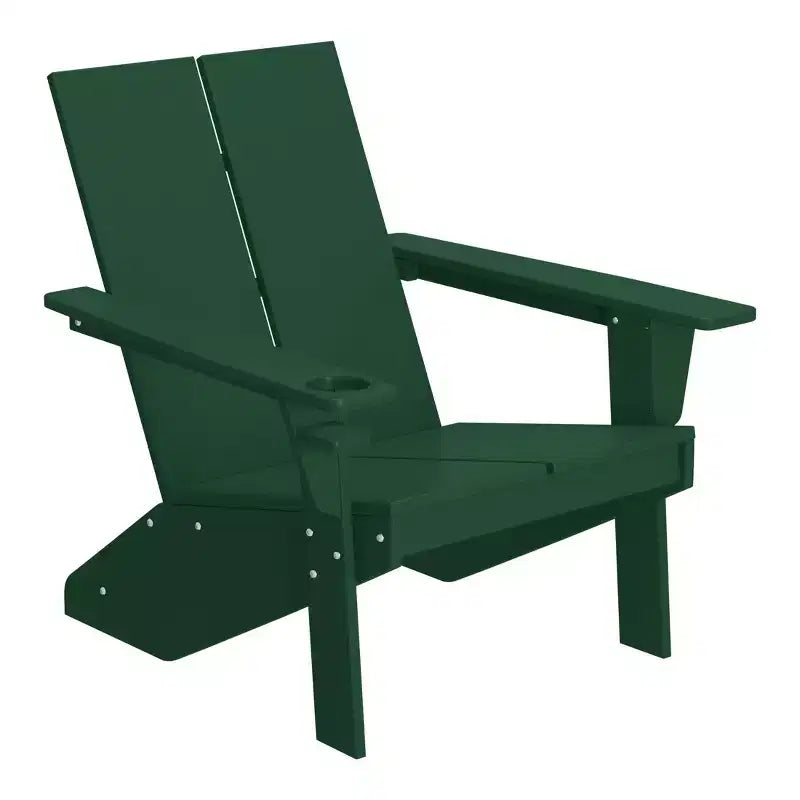 WestinTrends Riviera Set da 4 Pezzi per Esterno in HDPE con Sedie Adirondack Moderne, Poggiapiedi Pieghevoli da Patio e Portabicchieri
