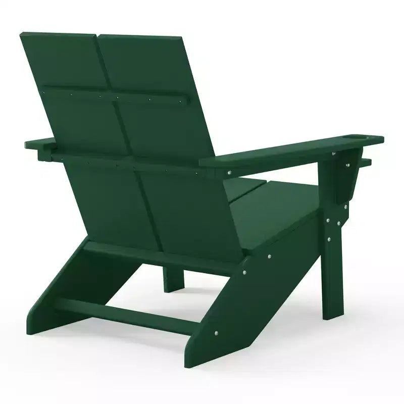 WestinTrends Riviera Set da 4 Pezzi per Esterno in HDPE con Sedie Adirondack Moderne, Poggiapiedi Pieghevoli da Patio e Portabicchieri