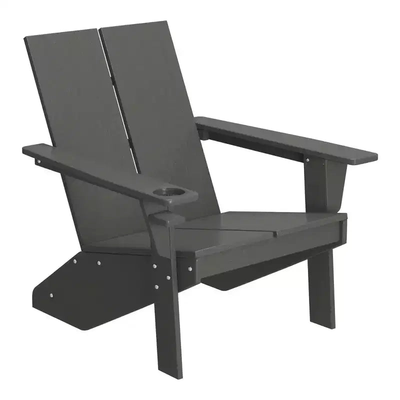 WestinTrends Riviera Set da 4 Pezzi per Esterno in HDPE con Sedie Adirondack Moderne, Poggiapiedi Pieghevoli da Patio e Portabicchieri