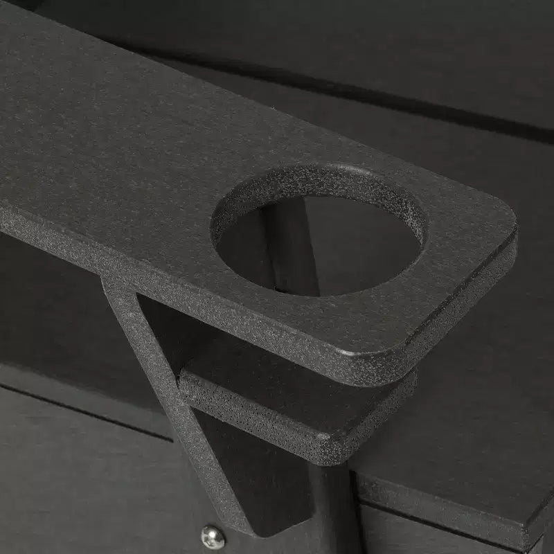 WestinTrends Riviera Set da 4 Pezzi per Esterno in HDPE con Sedie Adirondack Moderne, Poggiapiedi Pieghevoli da Patio e Portabicchieri