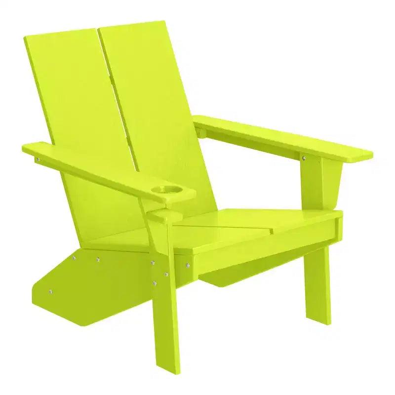 WestinTrends Riviera Set da 4 Pezzi per Esterno in HDPE con Sedie Adirondack Moderne, Poggiapiedi Pieghevoli da Patio e Portabicchieri