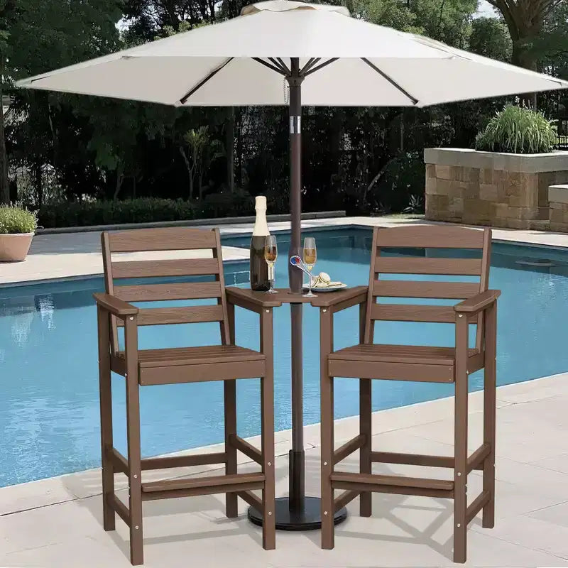Hyleory Panca Adirondack a due posti in HDPE con tavolino laterale integrato, sedia doppia da esterno per 2 persone