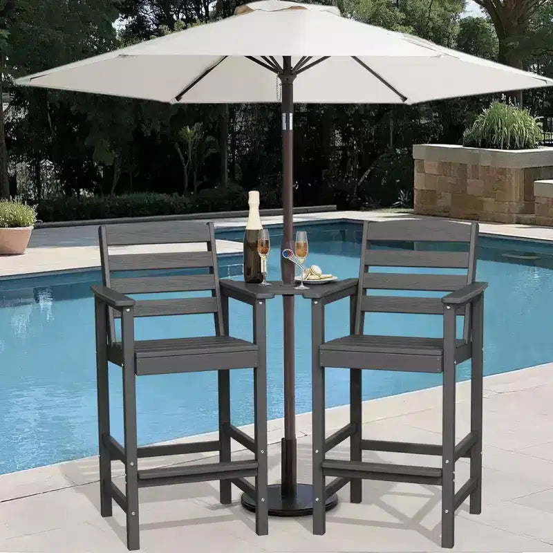 Hyleory Panca Adirondack a due posti in HDPE con tavolino laterale integrato, sedia doppia da esterno per 2 persone