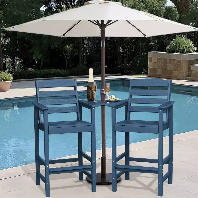 Hyleory Panca Adirondack a due posti in HDPE con tavolino laterale integrato, sedia doppia da esterno per 2 persone