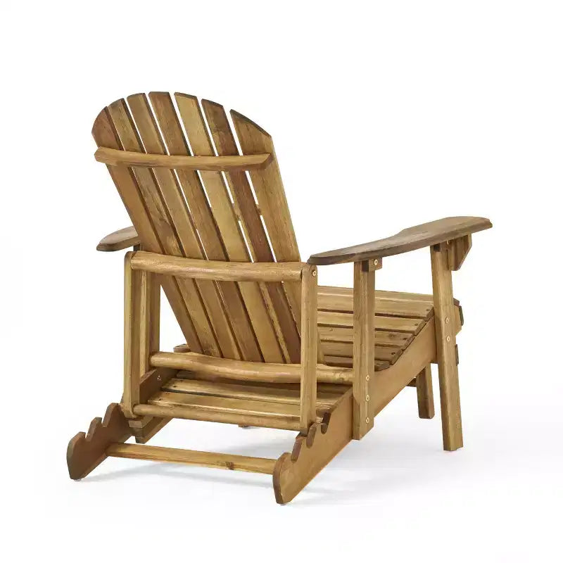 Sedia Adirondack reclinabile da esterno Christopher Knight Home in legno di acacia con poggiapiedi allungabile