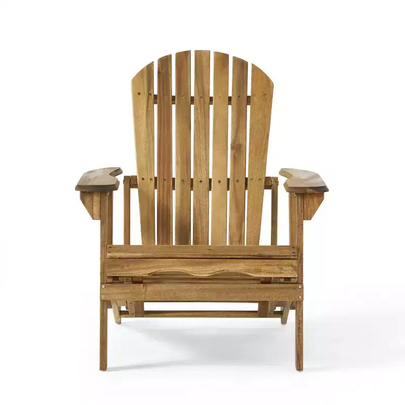 Sedia Adirondack reclinabile da esterno Christopher Knight Home in legno di acacia con poggiapiedi allungabile