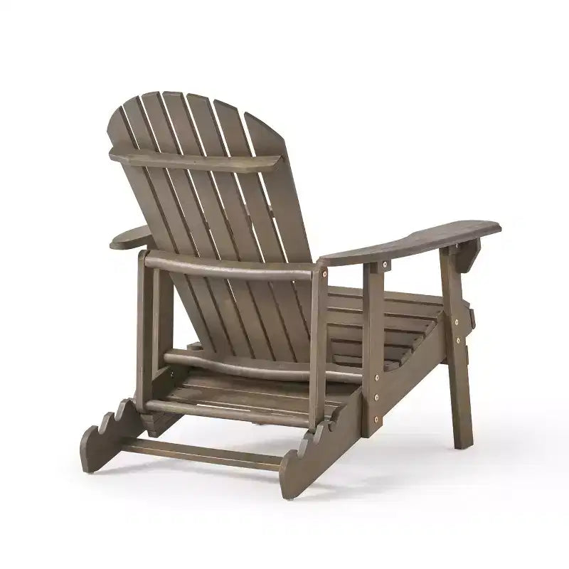 Sedia Adirondack reclinabile da esterno Christopher Knight Home in legno di acacia con poggiapiedi allungabile