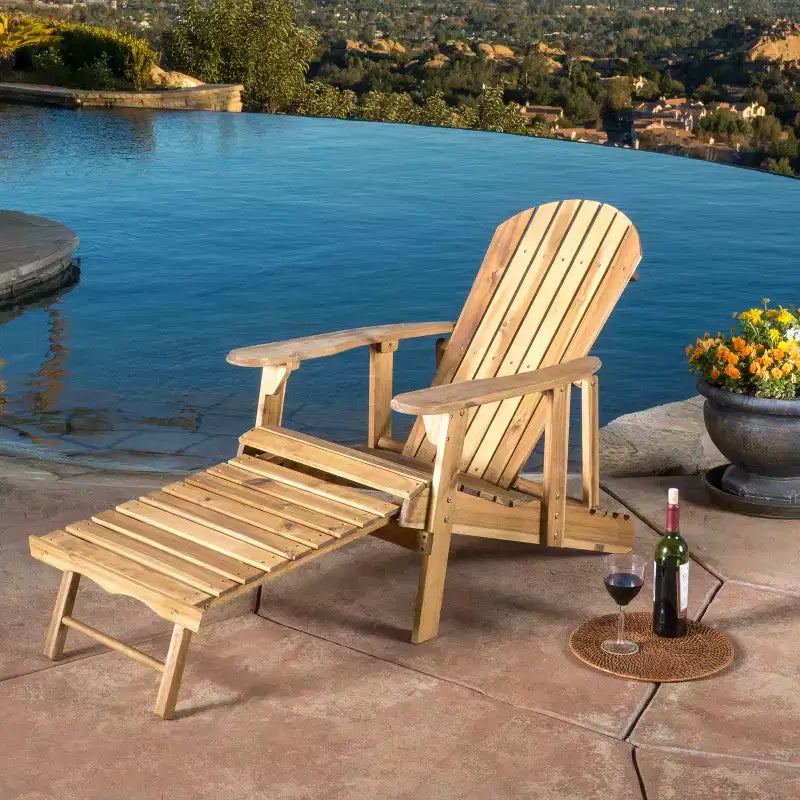 Christopher Knight Home Fauteuil Adirondack inclinable d'extérieur en bois d'acacia avec repose-pieds extensible