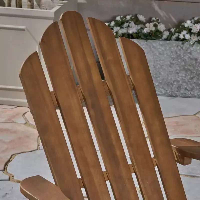 Chaise pliante d'extérieur Adirondack Cara en bois d'acacia GDFStudio