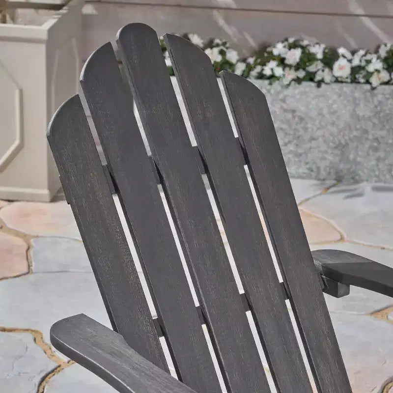 Chaise pliante d'extérieur Adirondack Cara en bois d'acacia GDFStudio