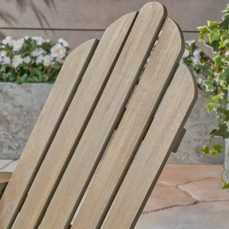 Chaise pliante d'extérieur Adirondack Cara en bois d'acacia GDFStudio