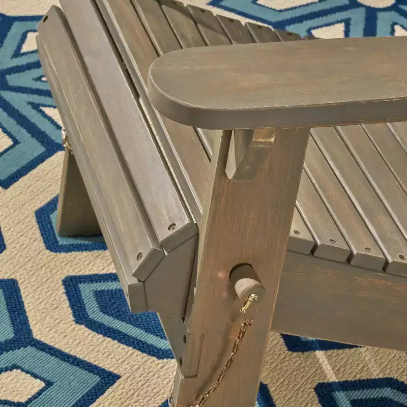 Chaise pliante d'extérieur Adirondack Cara en bois d'acacia GDFStudio