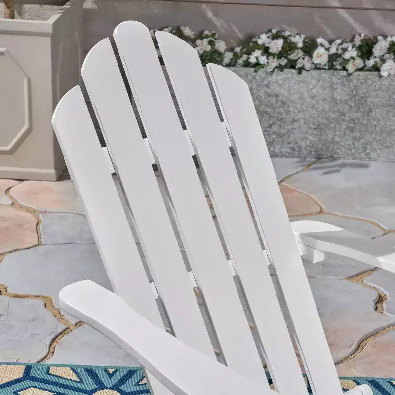Chaise pliante d'extérieur Adirondack Cara en bois d'acacia GDFStudio