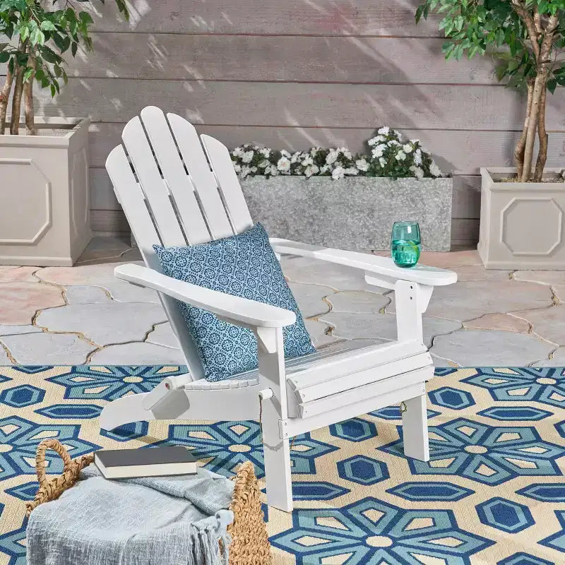 Chaise pliante d'extérieur Adirondack Cara en bois d'acacia GDFStudio