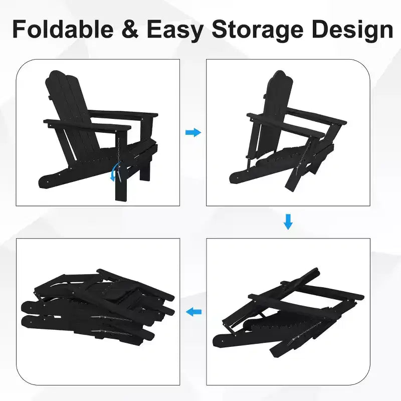 Hyleory Sedia da Giardino Pieghevole in HDPE, Sedia Adirondack per Tutte le Stagioni