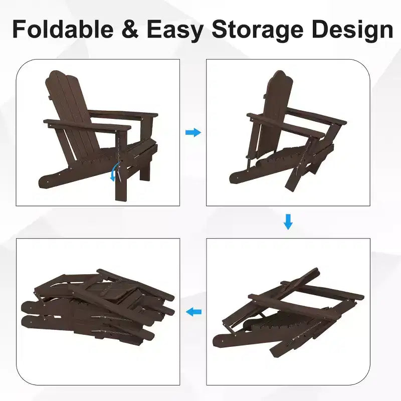 Hyleory Sedia da Giardino Pieghevole in HDPE, Sedia Adirondack per Tutte le Stagioni