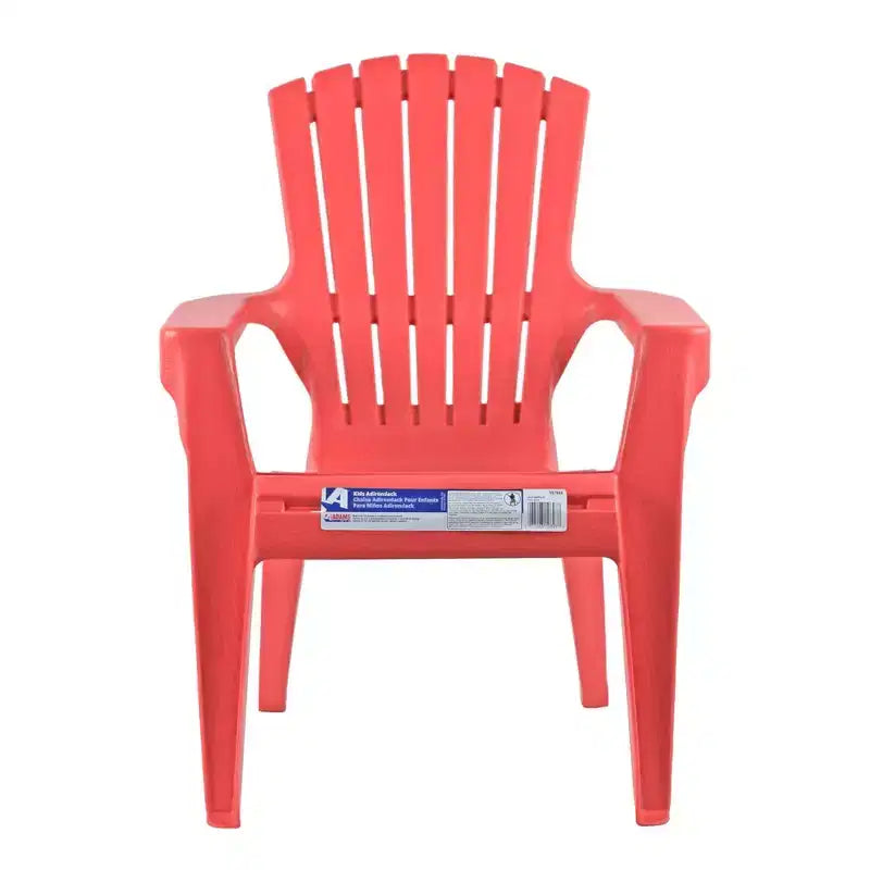 Adams Resin Child-Sized Outdoor Adirondack Stacking Chair, Cherry Red (50lb Capacity)